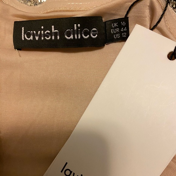 NWT Lavish Alice Stretch Sequin Bandeau Wrap Dress - Picture 7 of 7